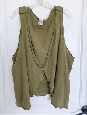 Oh My Gauze! cotton single button vest